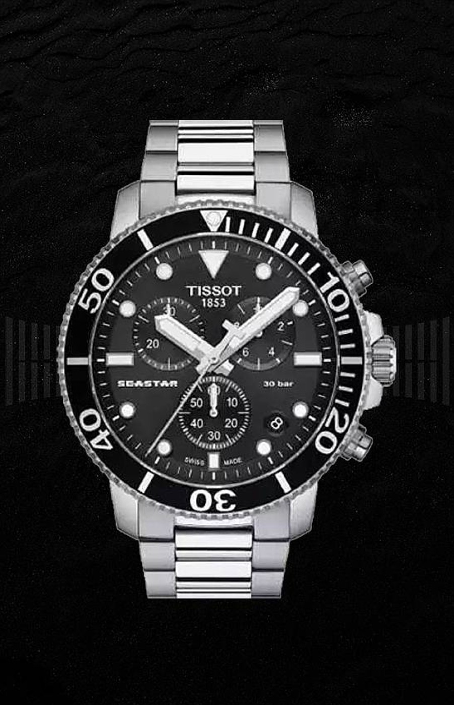 Relojes Tissot Reloj Tissot De Acero Esfera Negra Seaster