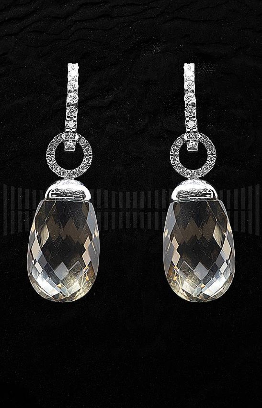 Joyer A Jenaro Pendientes De Oro Blanco Con Diamantes Y Tapacio