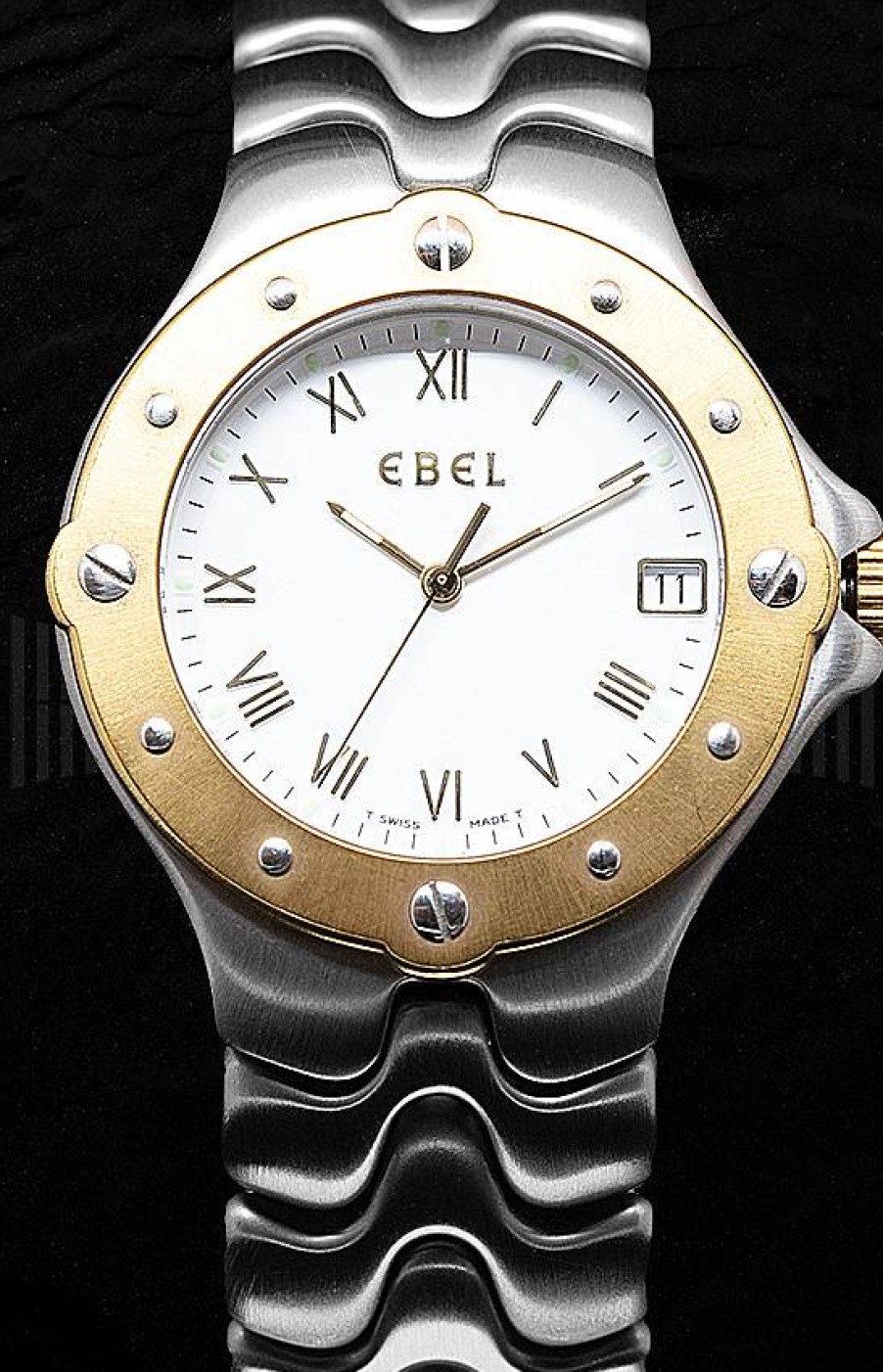 Relojes Ebel Reloj Ebel De Acero Con Bisel De Oro Y Esfera Color Blanco