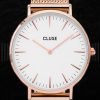 Relojes Cluse Cluse La Boh Me Malla Oro Rosa/Blanco