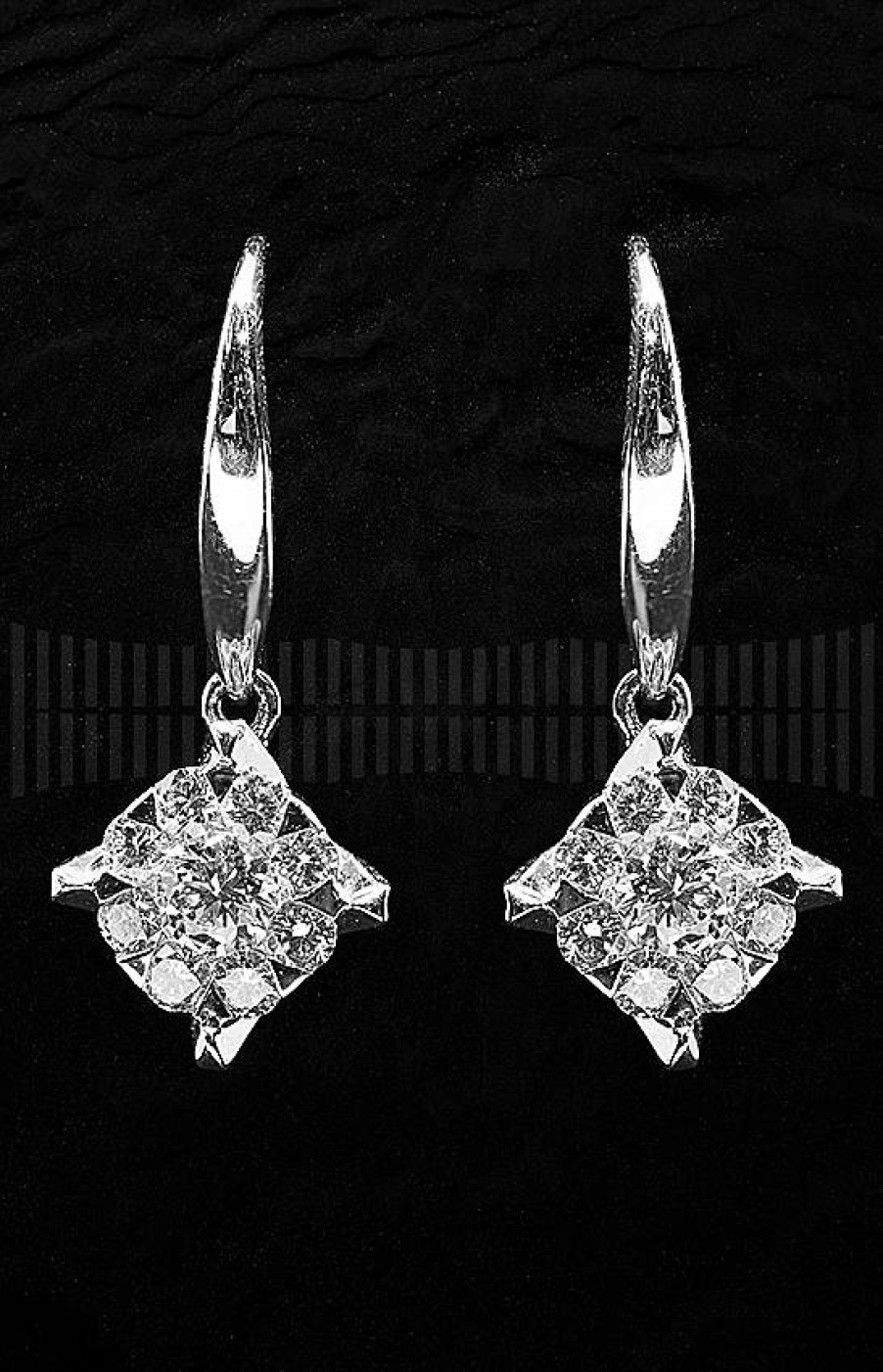 Joyer A Jenaro Pendientes De Oro Blanco Con Diamantes