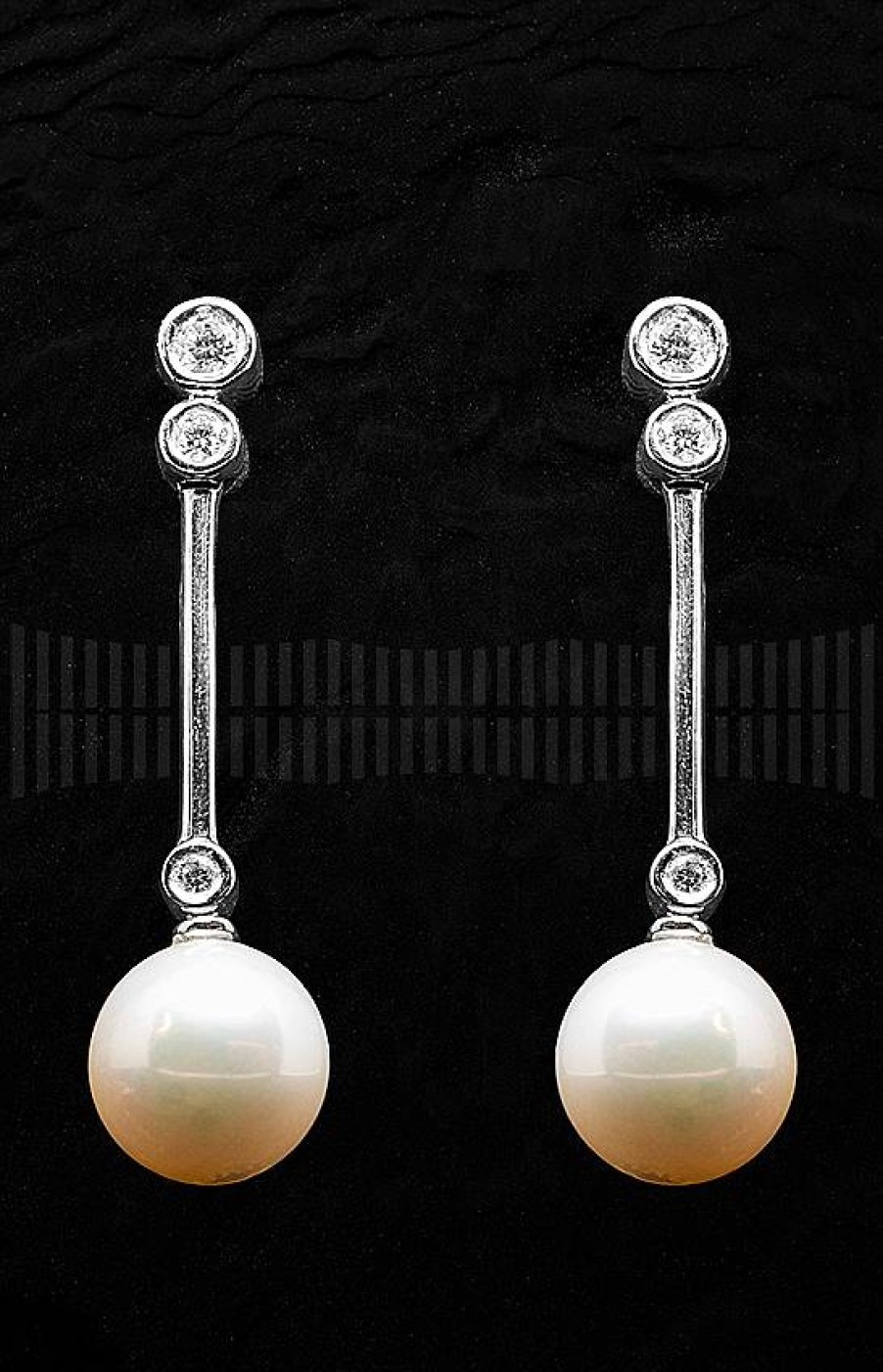 Joyer A Jenaro Pendientes De Oro Blanco Con Diamantes Y Perla Cultivada