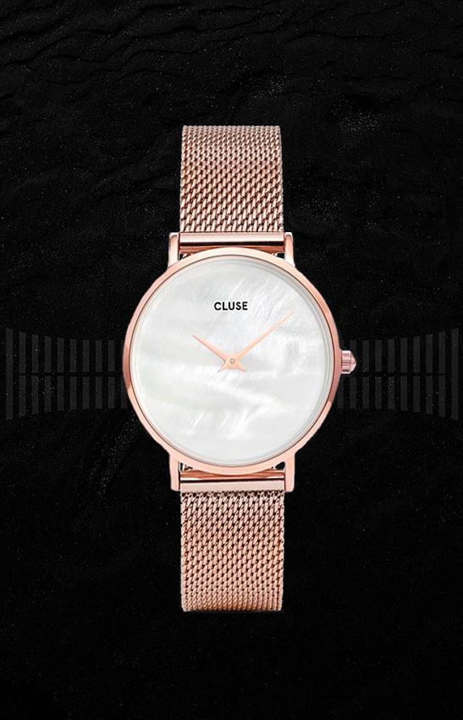 Relojes Cluse Cluse Minuit La Perle Malla Oro Rosa/ Blanco Perla